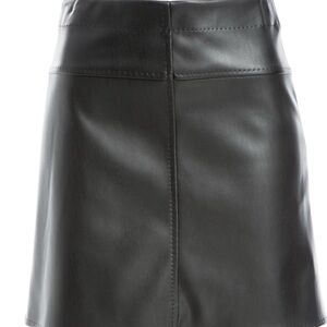Max Studio Women’s Medium Faux Leather high waisted A-line mini skirt EUC